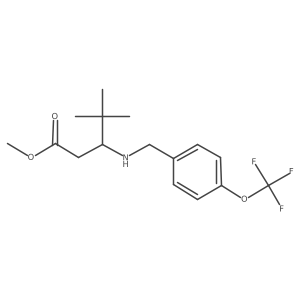 Methyl 4,4-dimethyl-3-({[4-(trifluoromethoxy)phenyl]methyl}amino)pentanoate结构式