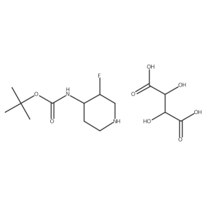 tert-Butyl ((3R,4S)-3-fluoropiperidin-4-yl)carbamate 2,3-dihydroxysuccinate Structure