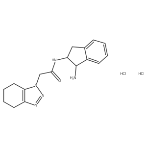 N-[(1R,2R)-1-aminoindan-2-yl]-2-(4,5,6,7-tetrahydrobenzotriazol-1-yl)acetamide;dihydrochloride Structure