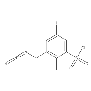 3-(Azidomethyl)-5-iodo-2-methylbenzene-1-sulfonyl chloride结构式