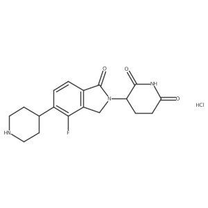 3-(4-Fluoro-1-oxo-5-(piperidin-4-yl)isoindolin-2-yl)piperidine-2,6-dione hydrochloride结构式