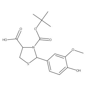 3-[(Tert-butoxy)carbonyl]-2-(4-hydroxy-3-methoxyphenyl)-1,3-thiazolidine-4-carboxylic acid Structure
