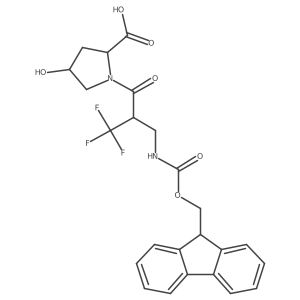 (2R,4R)-1-{2-[({[(9H-fluoren-9-yl)methoxy]carbonyl}amino)methyl]-3,3,3-trifluoropropanoyl}-4-hydroxypyrrolidine-2-carboxylic acid结构式