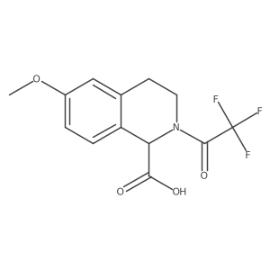 6-methoxy-2-(2,2,2-trifluoroacetyl)-3,4-dihydro-1H-isoquinoline-1-carboxylic acid结构式