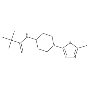 2,2-dimethyl-N-[1-(5-methyl-1,3,4-thiadiazol-2-yl)piperidin-4-yl]propanamide Structure