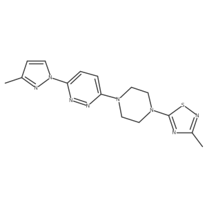 3-[4-(3-methyl-1,2,4-thiadiazol-5-yl)piperazin-1-yl]-6-(3-methyl-1H-pyrazol-1-yl)pyridazine结构式
