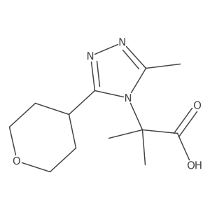 2-methyl-2-[3-methyl-5-(oxan-4-yl)-4H-1,2,4-triazol-4-yl]propanoic acid Structure