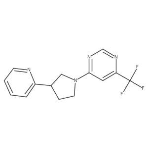 4-[3-(Pyridin-2-yl)pyrrolidin-1-yl]-6-(trifluoromethyl)pyrimidine结构式