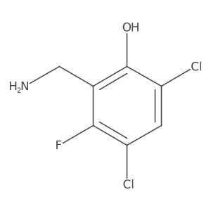 2-(Aminomethyl)-4,6-dichloro-3-fluorophenol结构式