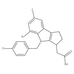 [4-(4-Chlorobenzyl)-7-fluoro-5-bromo-1,2,3,4-tetrahydrocyclopenta[B]indol-3-YL]acetic acid结构式