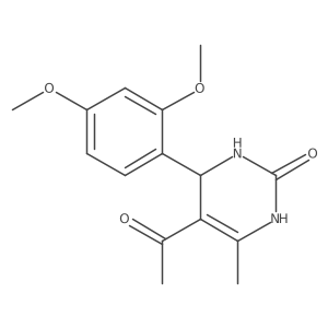 2(1H)-Pyrimidinone, 5-acetyl-4-(2,4-dimethoxyphenyl)-3,4-dihydro-6-methyl- Structure