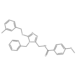 N-((4-benzyl-5-((3-methylbenzyl)thio)-4H-1,2,4-triazol-3-yl)methyl)-4-methoxybenzamide结构式