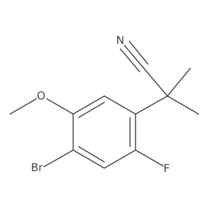 2-(4-Bromo-2-fluoro-5-methoxy-phenyl)-2-methyl-propionitrile结构式