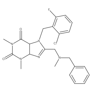 8-[[Benzyl(methyl)amino]methyl]-7-[(2-chloro-6-fluorophenyl)methyl]-1,3-dimethyl-4,5-dihydropurine-2,6-dione Structure