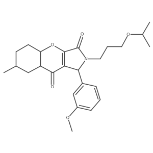 1-(3-methoxyphenyl)-7-methyl-2-(3-propan-2-yloxypropyl)-4a,5,6,7,8,8a-hexahydro-1H-chromeno[2,3-c]pyrrole-3,9-dione Structure