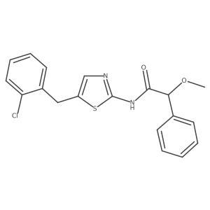N-[5-(2-Chloro-benzyl)-thiazol-2-yl]-2-methoxy-2-phenyl-acetamide结构式