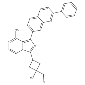 3-[8-Amino-1-(2-phenylquinolin-7-yl)-imidazo[1,5-a]pyrazin-3-yl]-1-hydroxymethyl-cyclobutanol Structure