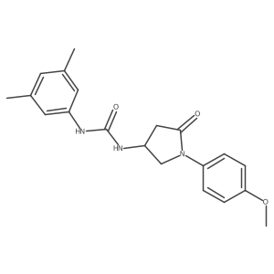 1-(3,5-Dimethylphenyl)-3-[1-(4-methoxyphenyl)-5-oxopyrrolidin-3-yl]urea结构式