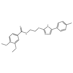 N-(2-((5-(4-fluorophenyl)-1H-imidazol-2-yl)thio)ethyl)-3,4-dimethoxybenzamide结构式