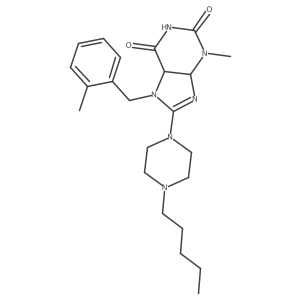 3-Methyl-7-[(2-methylphenyl)methyl]-8-(4-pentylpiperazin-1-yl)-4,5-dihydropurine-2,6-dione Structure