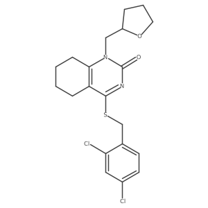 4-((2,4-dichlorobenzyl)thio)-1-((tetrahydrofuran-2-yl)methyl)-5,6,7,8-tetrahydroquinazolin-2(1H)-one结构式