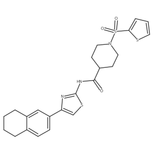 N-(4-(5,6,7,8-tetrahydronaphthalen-2-yl)thiazol-2-yl)-1-(thiophen-2-ylsulfonyl)piperidine-4-carboxamide Structure