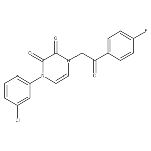 1-(3-chlorophenyl)-4-(2-(4-fluorophenyl)-2-oxoethyl)pyrazine-2,3(1H,4H)-dione Structure