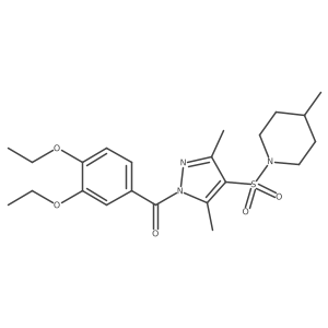 1-{[1-(3,4-diethoxybenzoyl)-3,5-dimethyl-1H-pyrazol-4-yl]sulfonyl}-4-methylpiperidine结构式