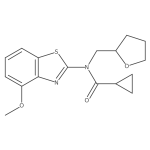 N-(4-methoxybenzo[d]thiazol-2-yl)-N-((tetrahydrofuran-2-yl)methyl)cyclopropanecarboxamide结构式