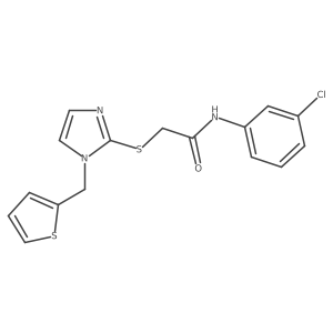 N-(3-chlorophenyl)-2-((1-(thiophen-2-ylmethyl)-1H-imidazol-2-yl)thio)acetamide Structure