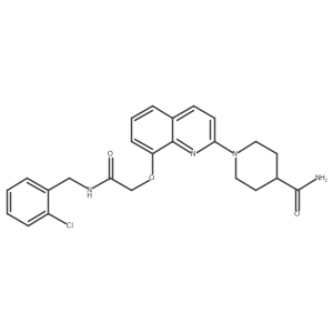 1-(8-(2-((2-Chlorobenzyl)amino)-2-oxoethoxy)quinolin-2-yl)piperidine-4-carboxamide结构式