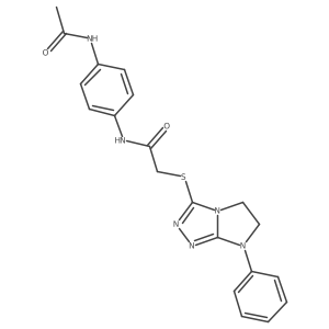 N-(4-acetamidophenyl)-2-((7-phenyl-6,7-dihydro-5H-imidazo[2,1-c][1,2,4]triazol-3-yl)thio)acetamide结构式