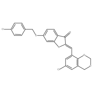 (2Z)-2-[(6-chloro-4H-1,3-benzodioxin-8-yl)methylidene]-6-[(4-chlorobenzyl)oxy]-1-benzofuran-3(2H)-one结构式