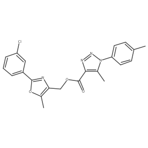 [2-(3-chlorophenyl)-5-methyl-1,3-oxazol-4-yl]methyl 5-methyl-1-(4-methylphenyl)-1H-1,2,3-triazole-4-carboxylate结构式