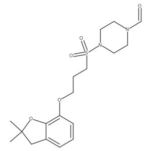 4-((3-((2,2-Dimethyl-2,3-dihydrobenzofuran-7-yl)oxy)propyl)sulfonyl)piperazine-1-carbaldehyde Structure