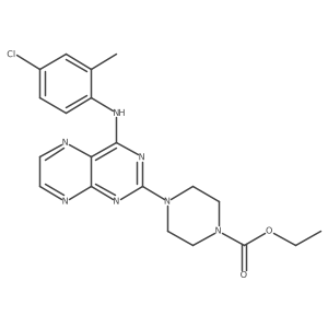 Ethyl 4-(4-((4-chloro-2-methylphenyl)amino)pteridin-2-yl)piperazine-1-carboxylate Structure