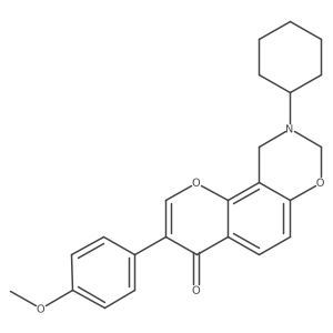 9-cyclohexyl-3-(4-methoxyphenyl)-9,10-dihydrochromeno[8,7-e][1,3]oxazin-4(8H)-one结构式