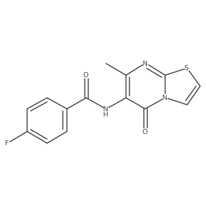 4-fluoro-N-{7-methyl-5-oxo-5H-[1,3]thiazolo[3,2-a]pyrimidin-6-yl}benzamide结构式