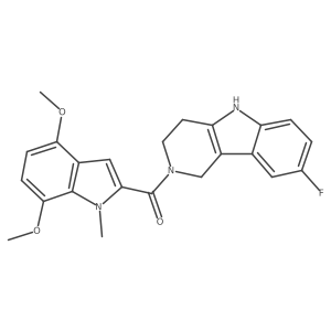 (4,7-dimethoxy-1-methyl-1H-indol-2-yl)(8-fluoro-1,3,4,5-tetrahydro-2H-pyrido[4,3-b]indol-2-yl)methanone Structure