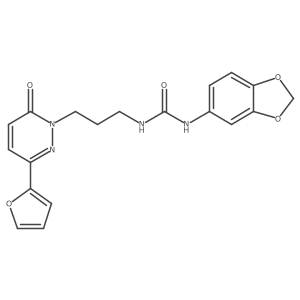 3-(2H-1,3-benzodioxol-5-yl)-1-{3-[3-(furan-2-yl)-6-oxo-1,6-dihydropyridazin-1-yl]propyl}urea结构式