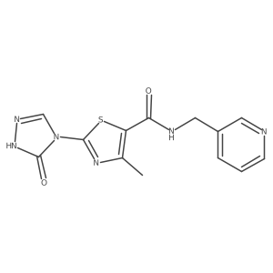 4-methyl-2-(5-oxo-1H-1,2,4-triazol-4(5H)-yl)-N-(pyridin-3-ylmethyl)thiazole-5-carboxamide Structure