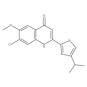 7-Chloro-2-(4-isopropylthiazol-2-yl)-6-methoxyquinolin-4-ol结构式
