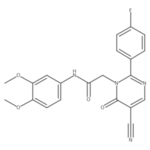 2-[5-cyano-2-(4-fluorophenyl)-6-oxo-1,6-dihydropyrimidin-1-yl]-N-(3,4-dimethoxyphenyl)acetamide结构式