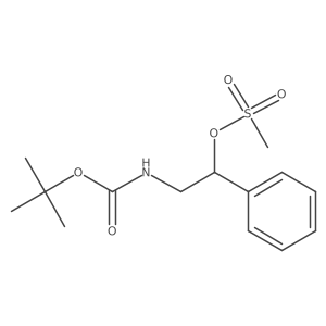 N-[2-[(methylsulfonyl)oxy]-2-phenylethyl]carbamic acid 1,1-dimethylethyl ester结构式