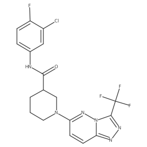 N-(3-chloro-4-fluorophenyl)-1-[3-(trifluoromethyl)[1,2,4]triazolo[4,3-b]pyridazin-6-yl]piperidine-3-carboxamide结构式