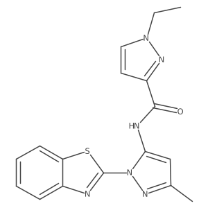 N-[1-(1,3-benzothiazol-2-yl)-3-methyl-1H-pyrazol-5-yl]-1-ethyl-1H-pyrazole-3-carboxamide Structure