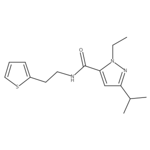 1-ethyl-3-(propan-2-yl)-N-[2-(thiophen-2-yl)ethyl]-1H-pyrazole-5-carboxamide Structure
