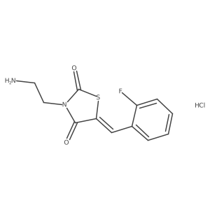(5Z)-3-(2-aminoethyl)-5-[(2-fluorophenyl)methylidene]-1,3-thiazolidine-2,4-dione hydrochloride Structure