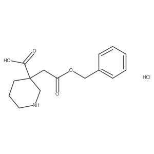 3-((Benzyloxycarbonyl)methyl)piperidine-3-carboxylic acid hcl Structure