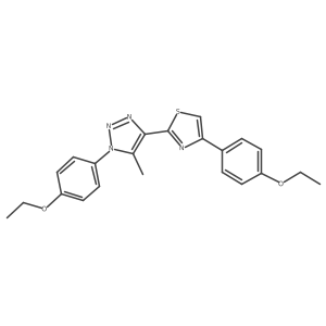 4-(4-ethoxyphenyl)-2-(1-(4-ethoxyphenyl)-5-methyl-1H-1,2,3-triazol-4-yl)thiazole结构式